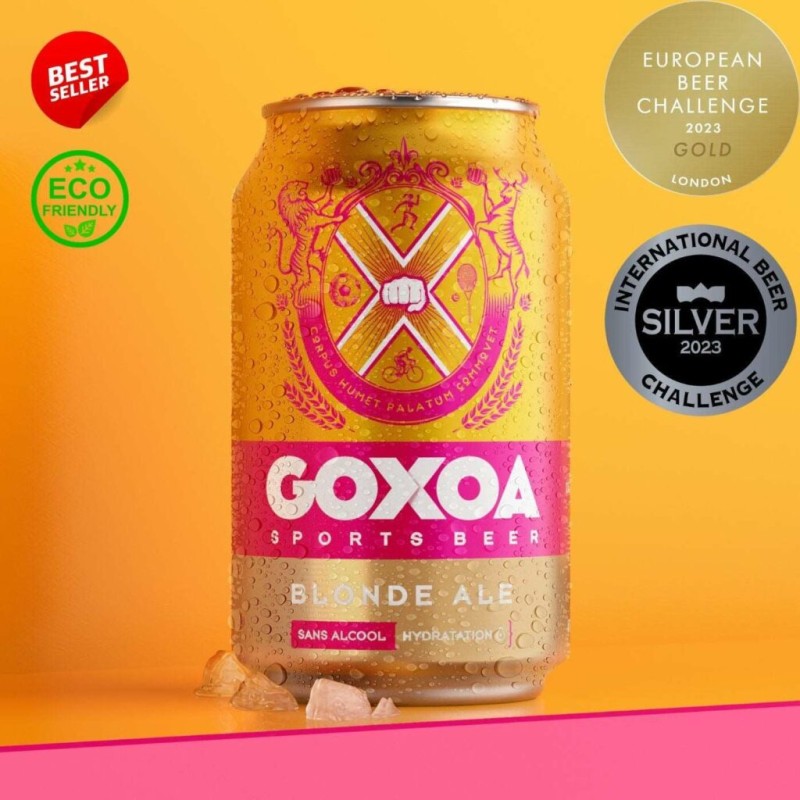 GOXOA, bière sans alcool, biere cannette sans alcool, saveur de l'année 2024, bière artisanale, bière sportif, bière isotonique